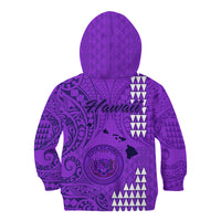 Maui Island Kid Hoodie Kakau Tribal Mixed Polynesian Pattern Purple LT9 - Polynesian Pride