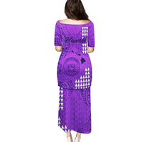 Maui Island Puletasi Kakau Tribal Mixed Polynesian Pattern Purple LT9 - Polynesian Pride
