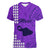 Personalised Maui Island Women V Neck T Shirt Kakau Tribal Mixed Polynesian Pattern Purple LT9 Female Purple - Polynesian Pride