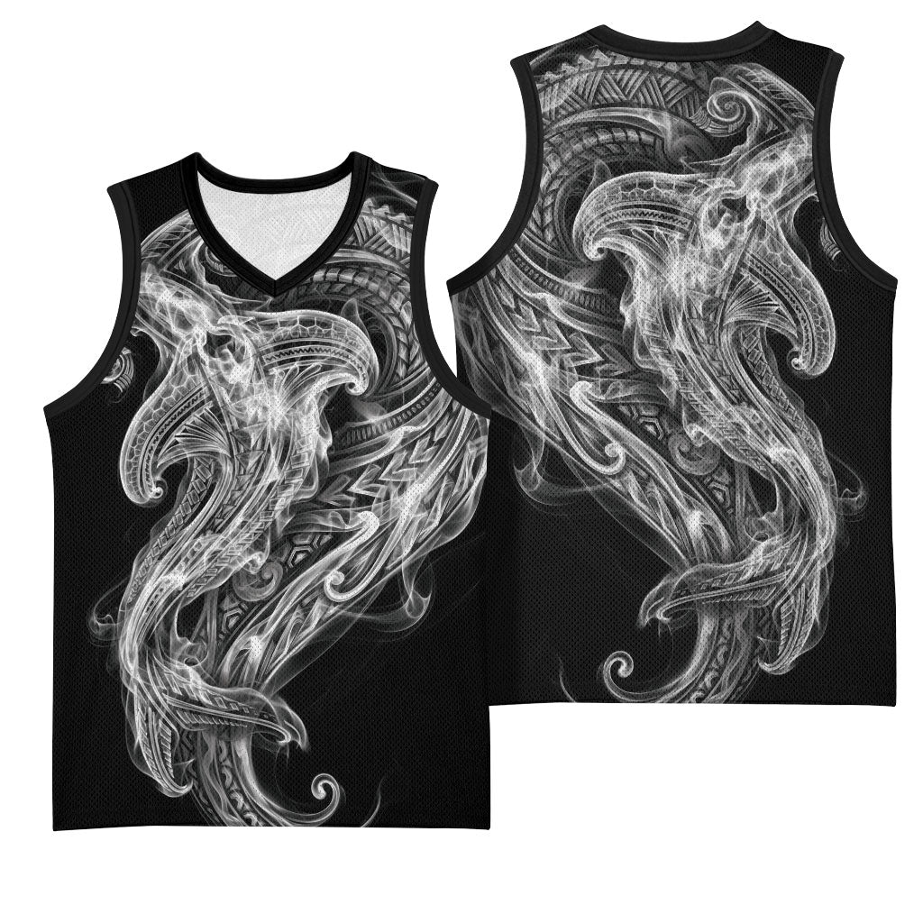 Pango Maori Tribal Hammershark Ghost Spirit Basketball Jersey