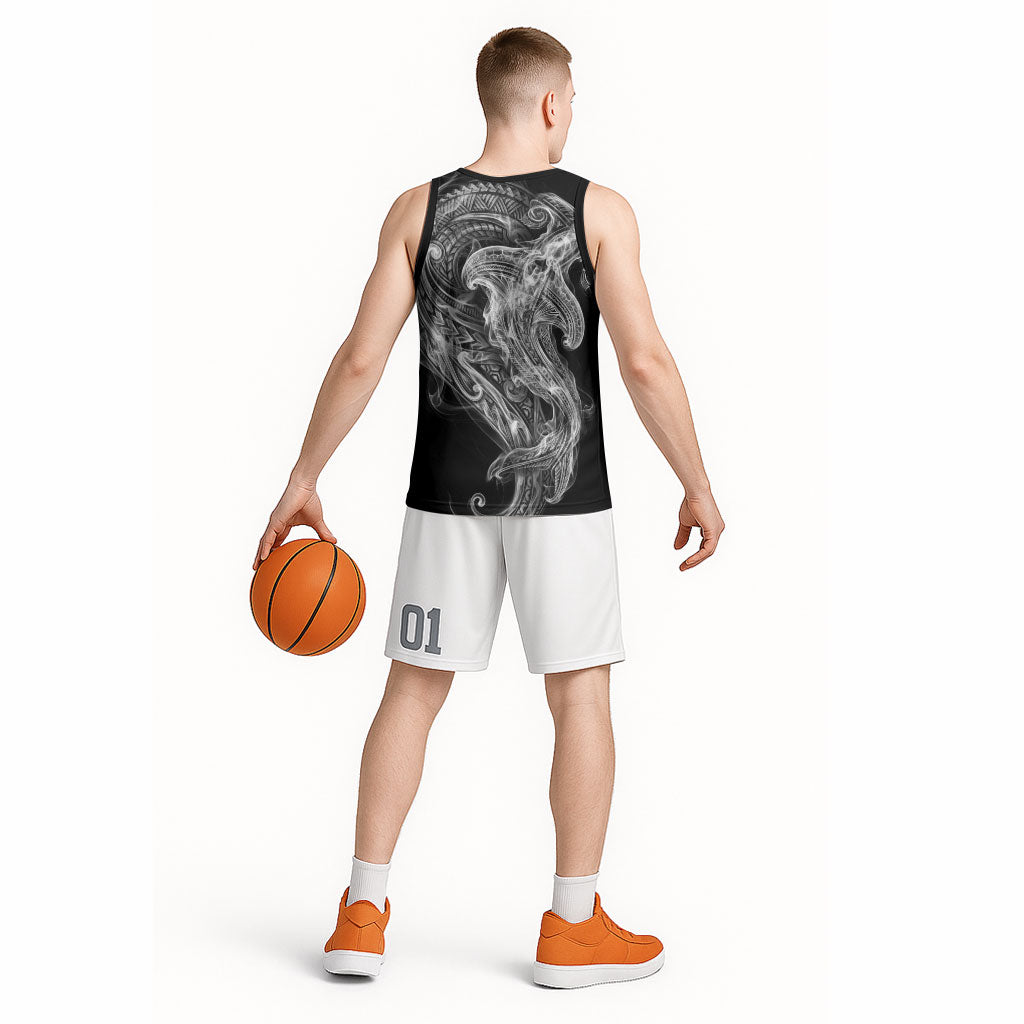 Pango Maori Tribal Hammershark Ghost Spirit Basketball Jersey