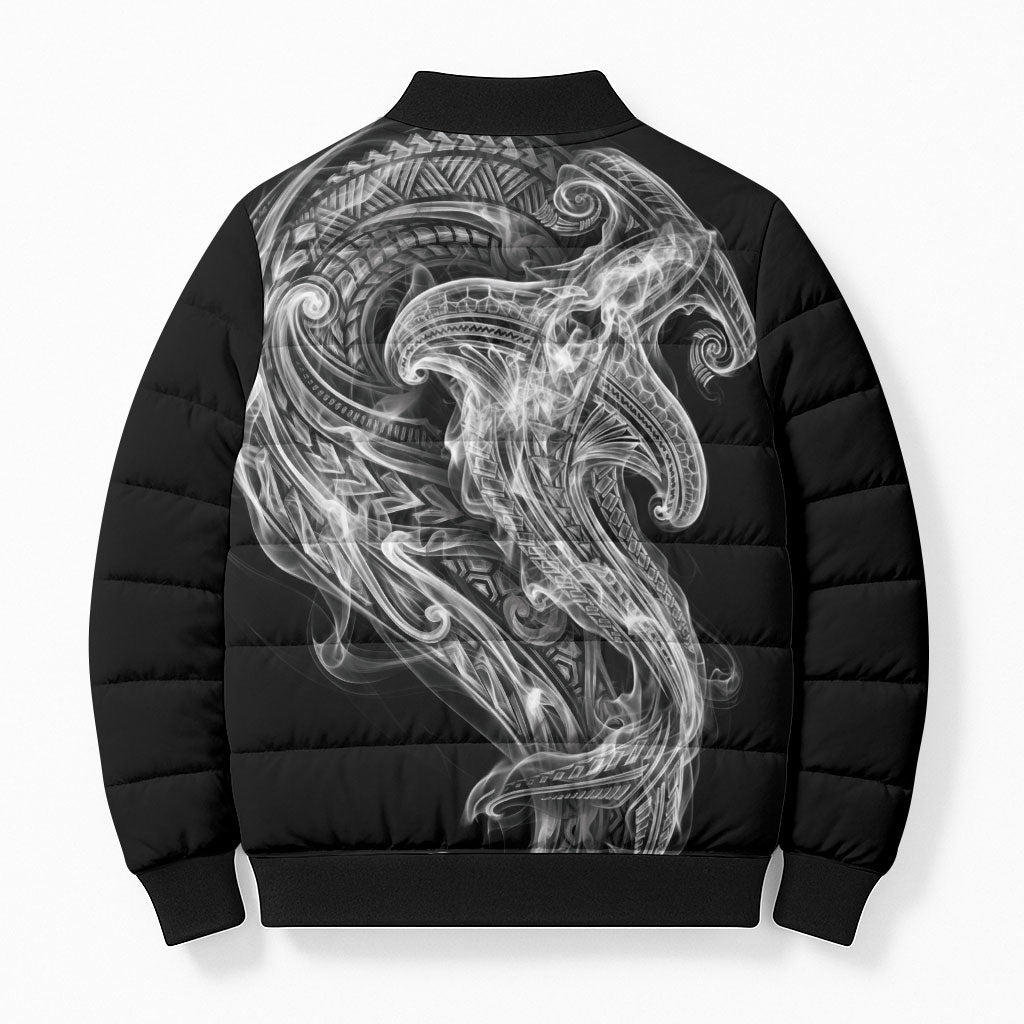 Pango Maori Tribal Hammershark Ghost Spirit Bomber Puffer Jacket