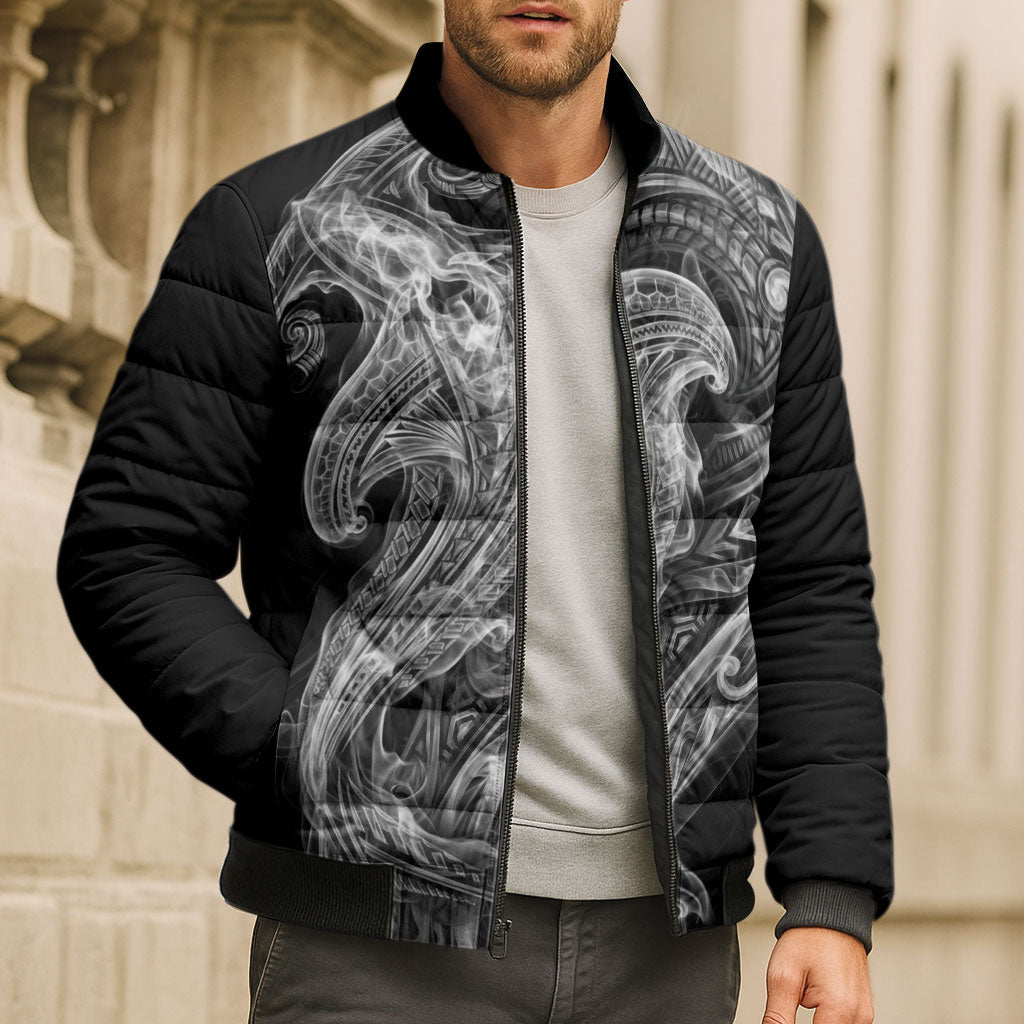 Pango Maori Tribal Hammershark Ghost Spirit Bomber Puffer Jacket