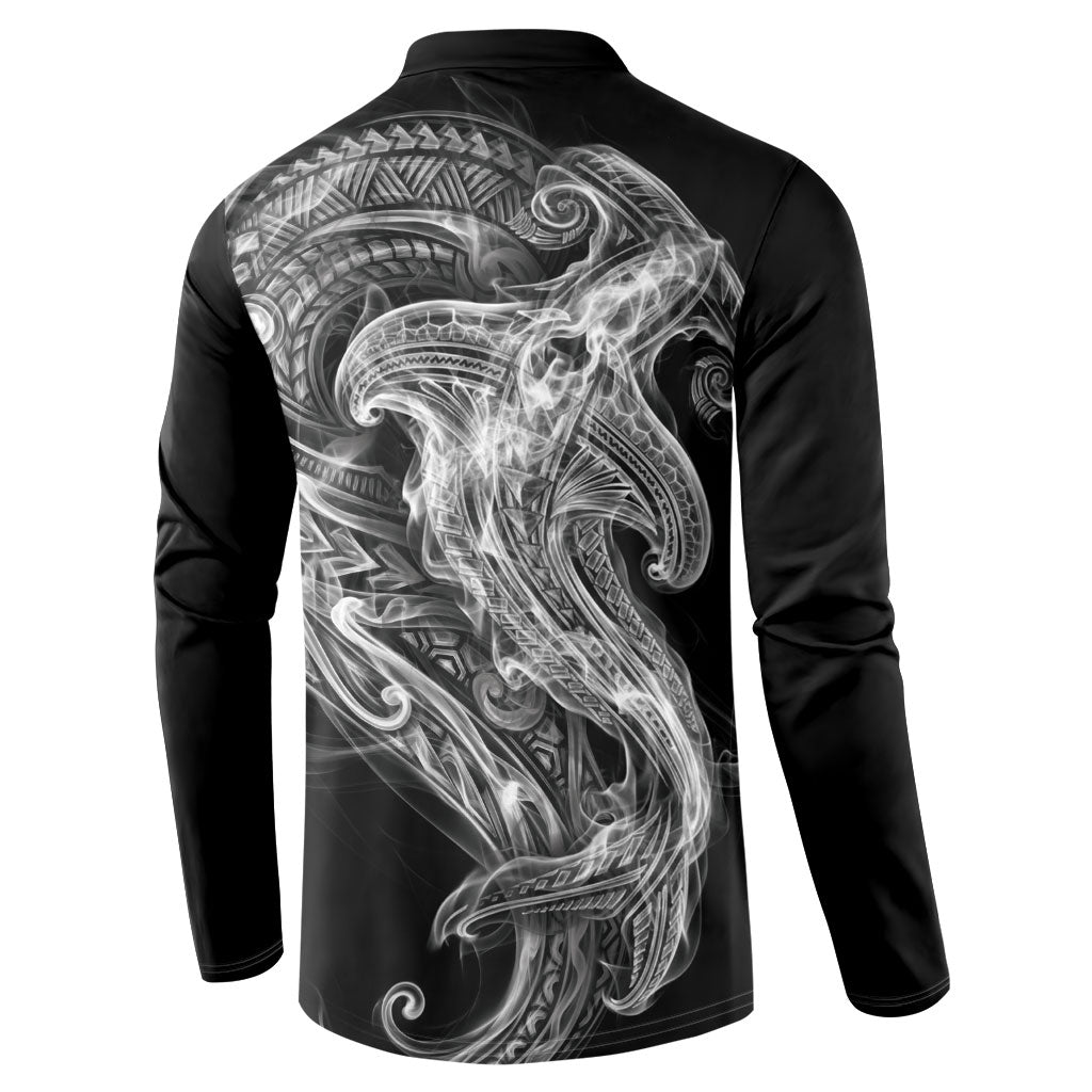 Pango Maori Tribal Hammershark Ghost Spirit Button Sweatshirt