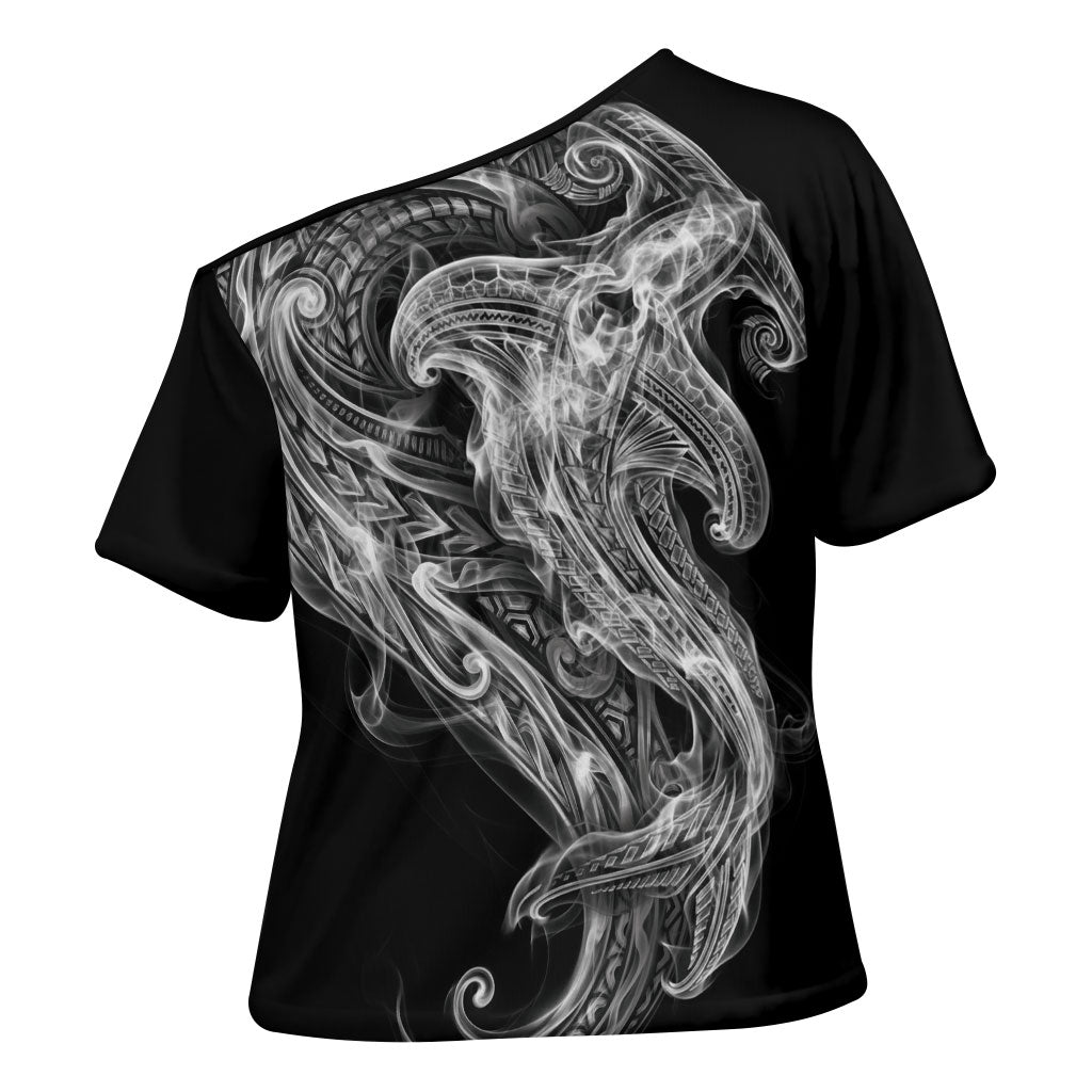 Pango Maori Tribal Hammershark Ghost Spirit Cross Shoulder Shirt