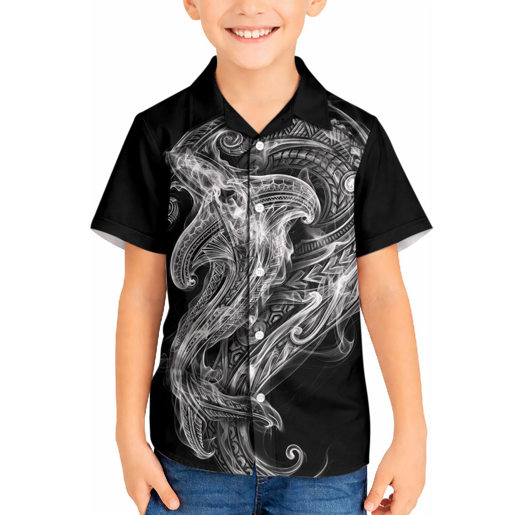 Pango Maori Tribal Hammershark Ghost Spirit Kid Hawaiian Shirt