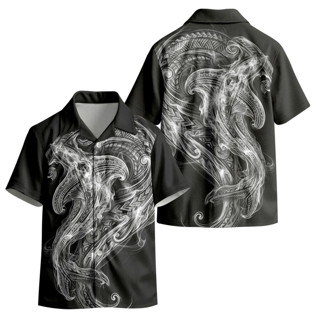Pango Maori Tribal Hammershark Ghost Spirit Kid Hawaiian Shirt