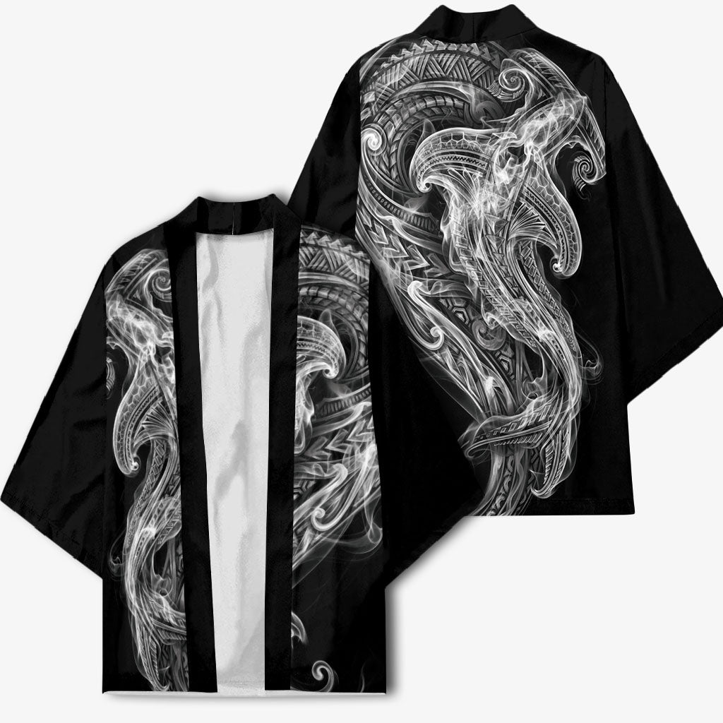 Pango Maori Tribal Hammershark Ghost Spirit Kimono