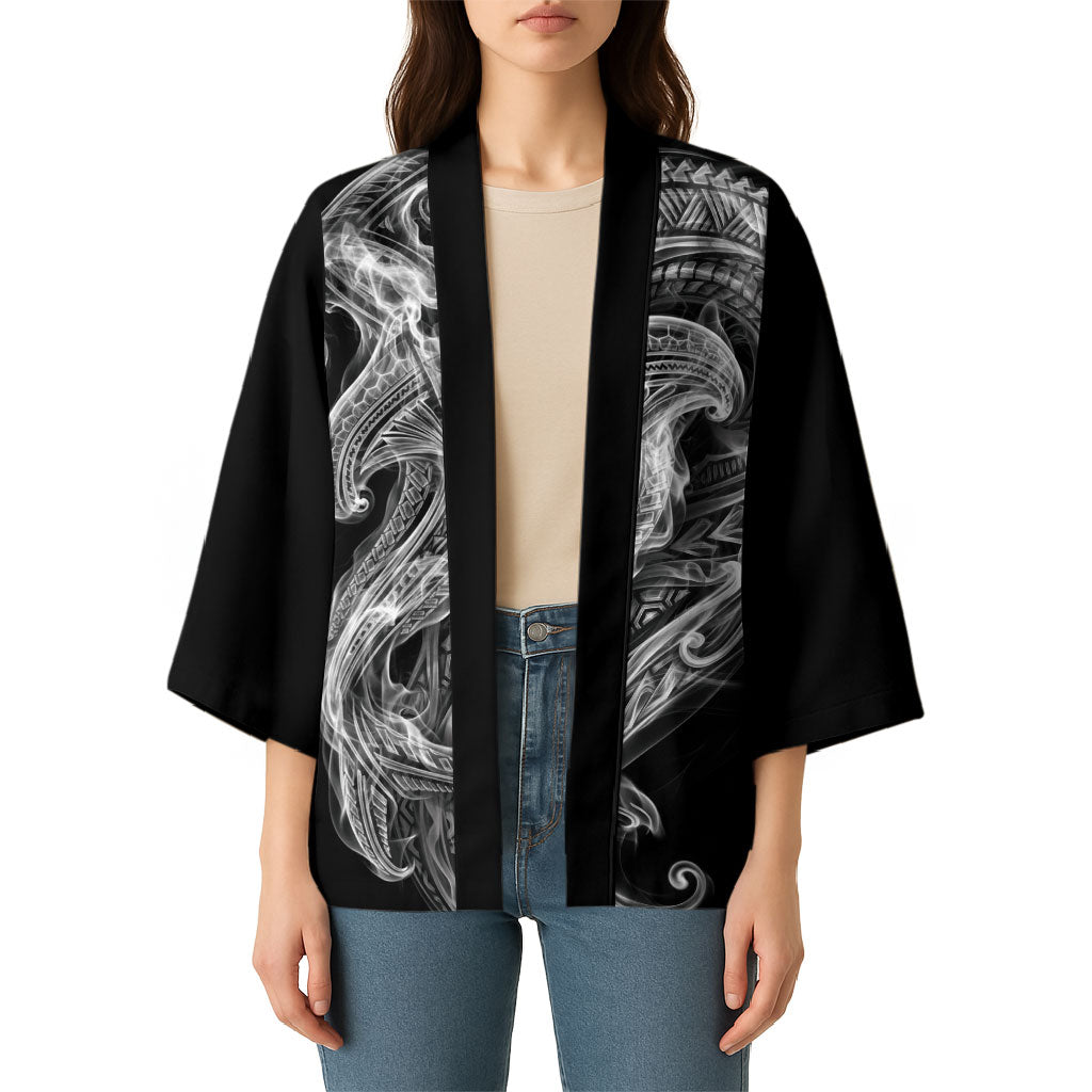 Pango Maori Tribal Hammershark Ghost Spirit Kimono