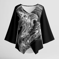 Pango Maori Tribal Hammershark Ghost Spirit Kimono Sleeve Blouse