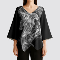 Pango Maori Tribal Hammershark Ghost Spirit Kimono Sleeve Blouse