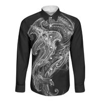 Pango Maori Tribal Hammershark Ghost Spirit Long Sleeve Button Shirt