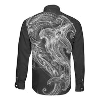 Pango Maori Tribal Hammershark Ghost Spirit Long Sleeve Button Shirt