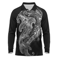 Pango Maori Tribal Hammershark Ghost Spirit Long Sleeve Polo Shirt