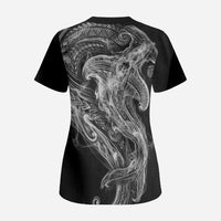 Pango Maori Tribal Hammershark Ghost Spirit Scrub Top