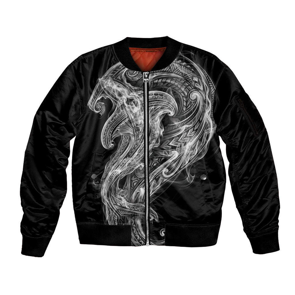 Pango Maori Tribal Hammershark Ghost Spirit Sleeve Zip Bomber Jacket