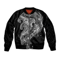 Pango Maori Tribal Hammershark Ghost Spirit Sleeve Zip Bomber Jacket