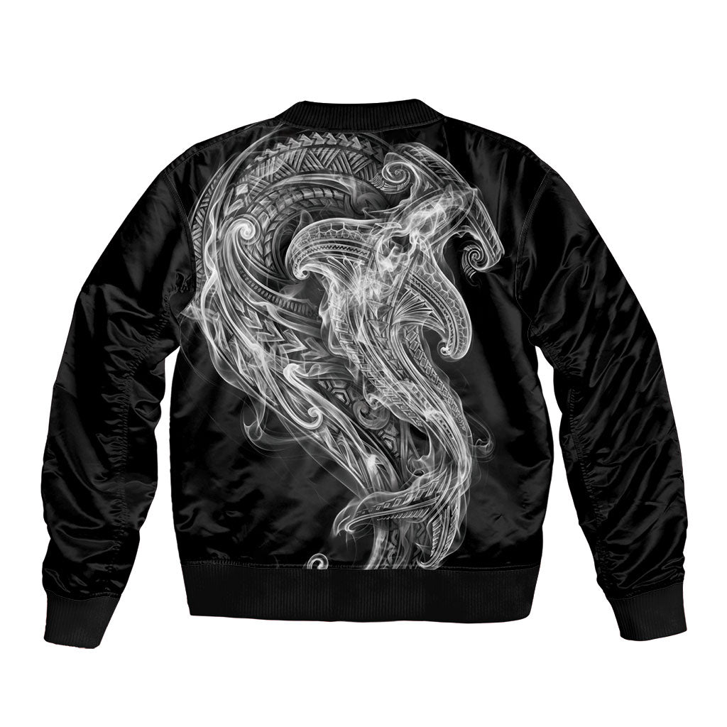 Pango Maori Tribal Hammershark Ghost Spirit Sleeve Zip Bomber Jacket