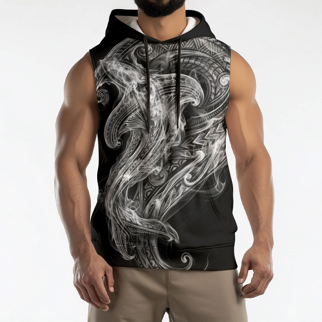 Pango Maori Tribal Hammershark Ghost Spirit Sleeveless Hoodie
