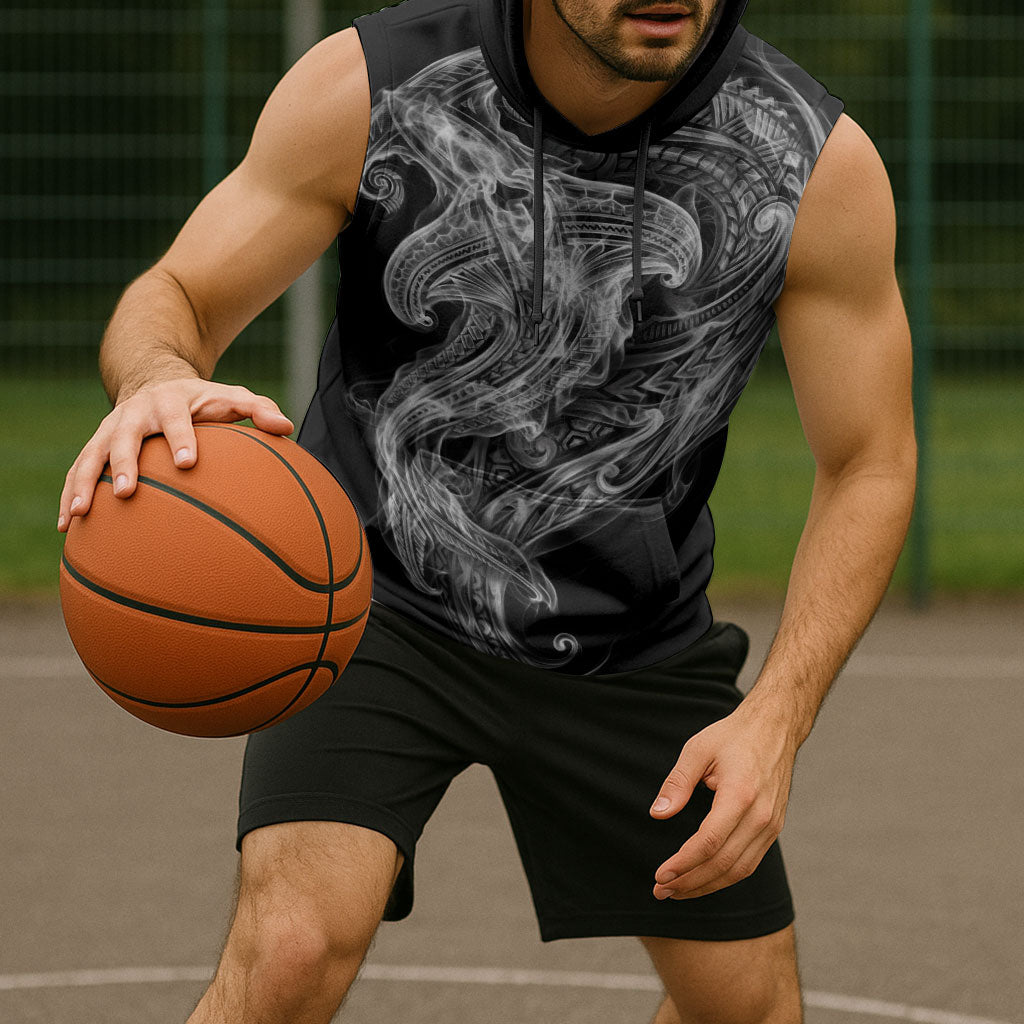 Pango Maori Tribal Hammershark Ghost Spirit Sleeveless Hoodie
