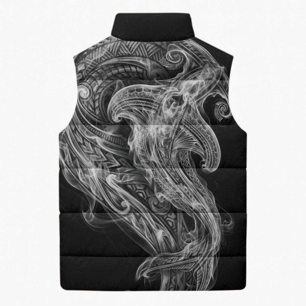 Pango Maori Tribal Hammershark Ghost Spirit Sleeveless Puffer Jacket