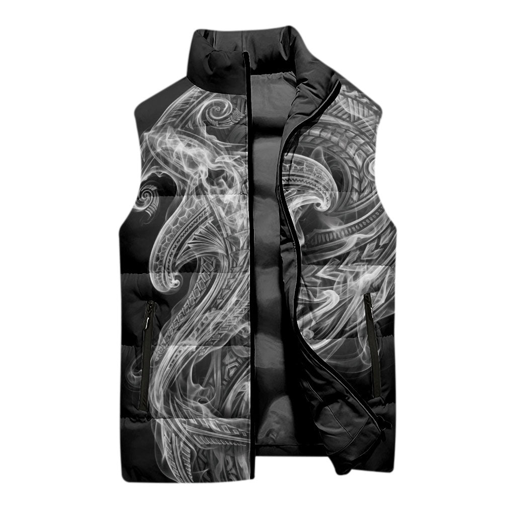 Pango Maori Tribal Hammershark Ghost Spirit Sleeveless Puffer Jacket