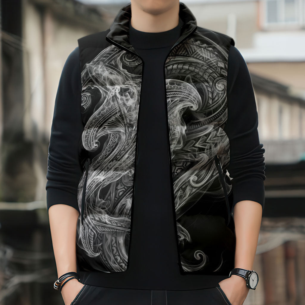 Pango Maori Tribal Hammershark Ghost Spirit Sleeveless Puffer Jacket