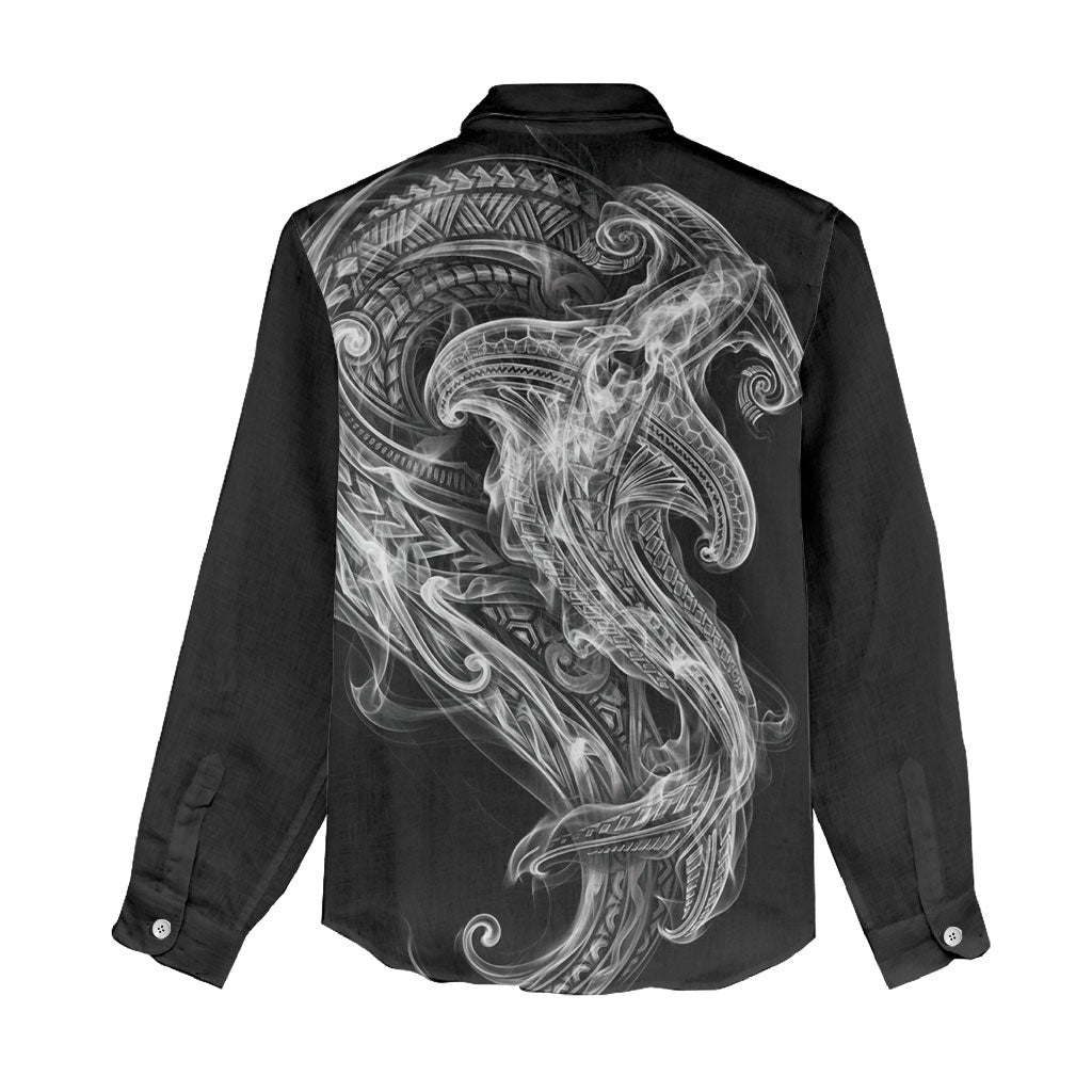 Pango Maori Tribal Hammershark Ghost Spirit Women Casual Shirt