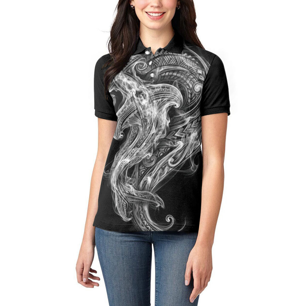 Pango Maori Tribal Hammershark Ghost Spirit Women Polo Shirt