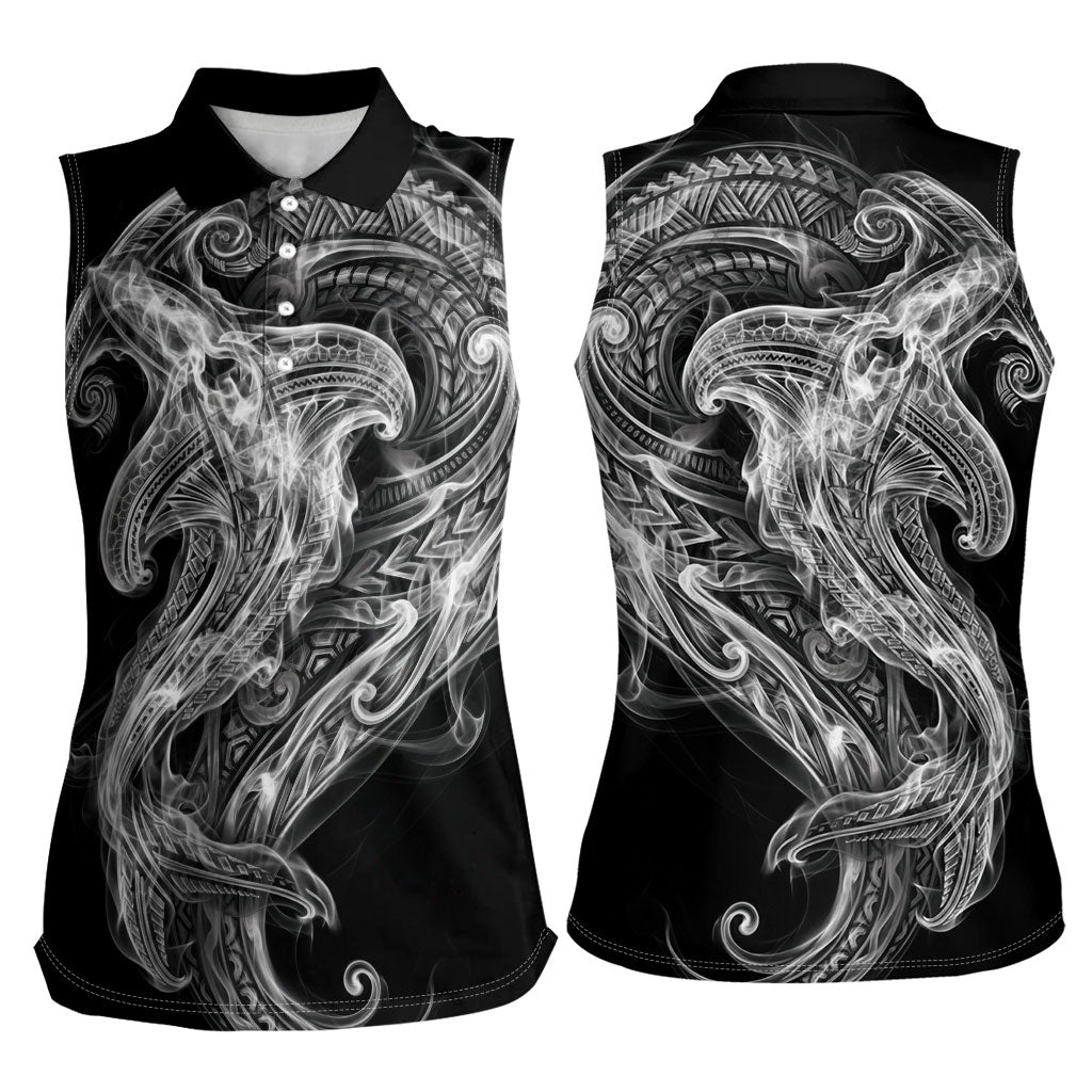 Pango Maori Tribal Hammershark Ghost Spirit Women Sleeveless Polo Shirt