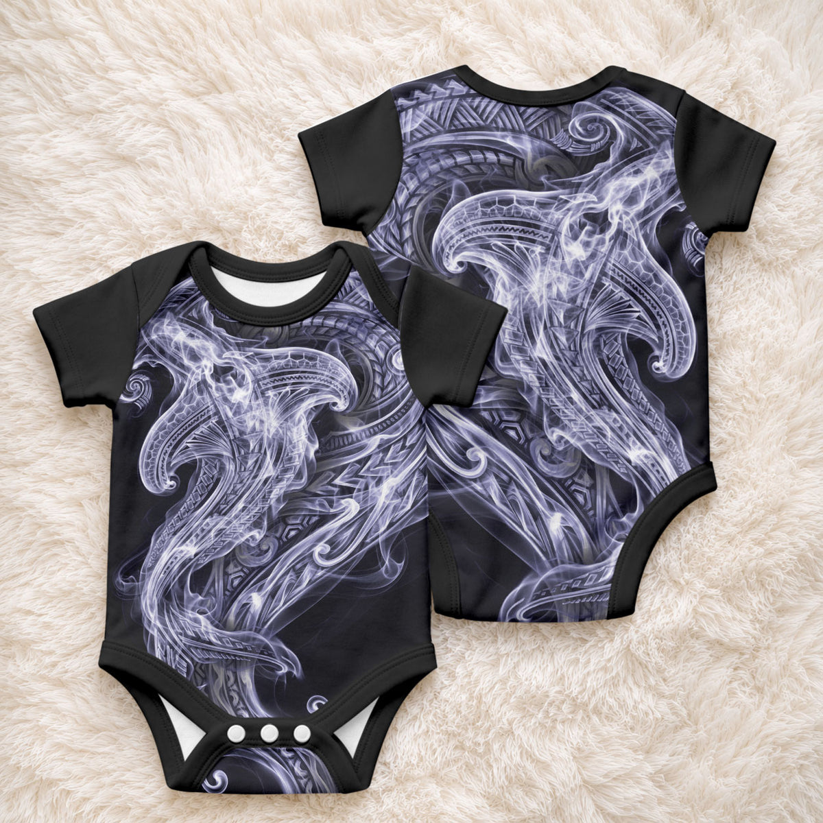 Kikorangi Maori Tribal Hammershark Ghost Spirit Baby Onesie