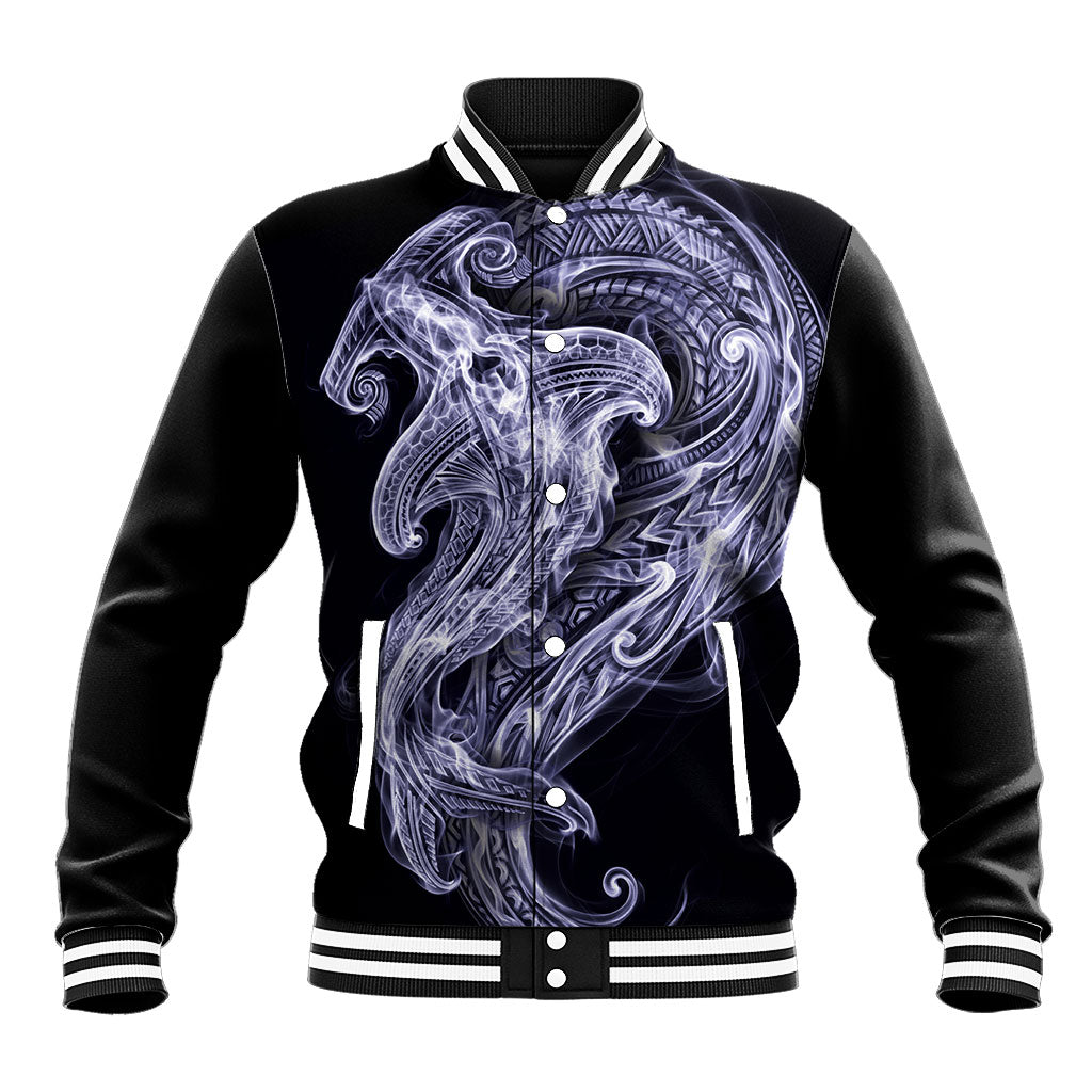 Kikorangi Maori Tribal Hammershark Ghost Spirit Baseball Jacket