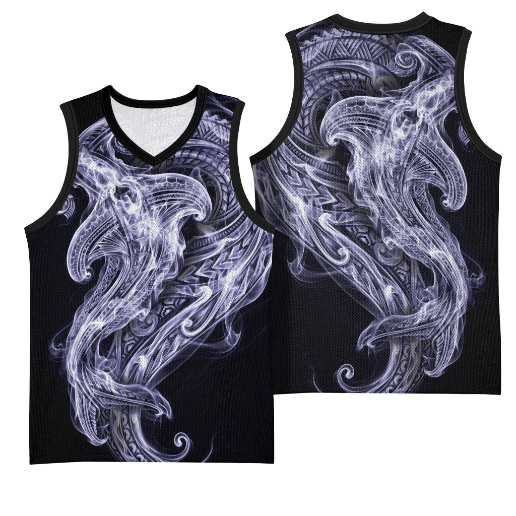 Kikorangi Maori Tribal Hammershark Ghost Spirit Basketball Jersey