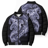Kikorangi Maori Tribal Hammershark Ghost Spirit Bomber Puffer Jacket