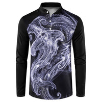 Kikorangi Maori Tribal Hammershark Ghost Spirit Button Sweatshirt