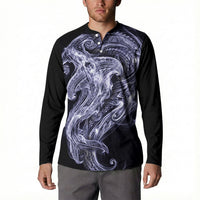 Kikorangi Maori Tribal Hammershark Ghost Spirit Button Sweatshirt