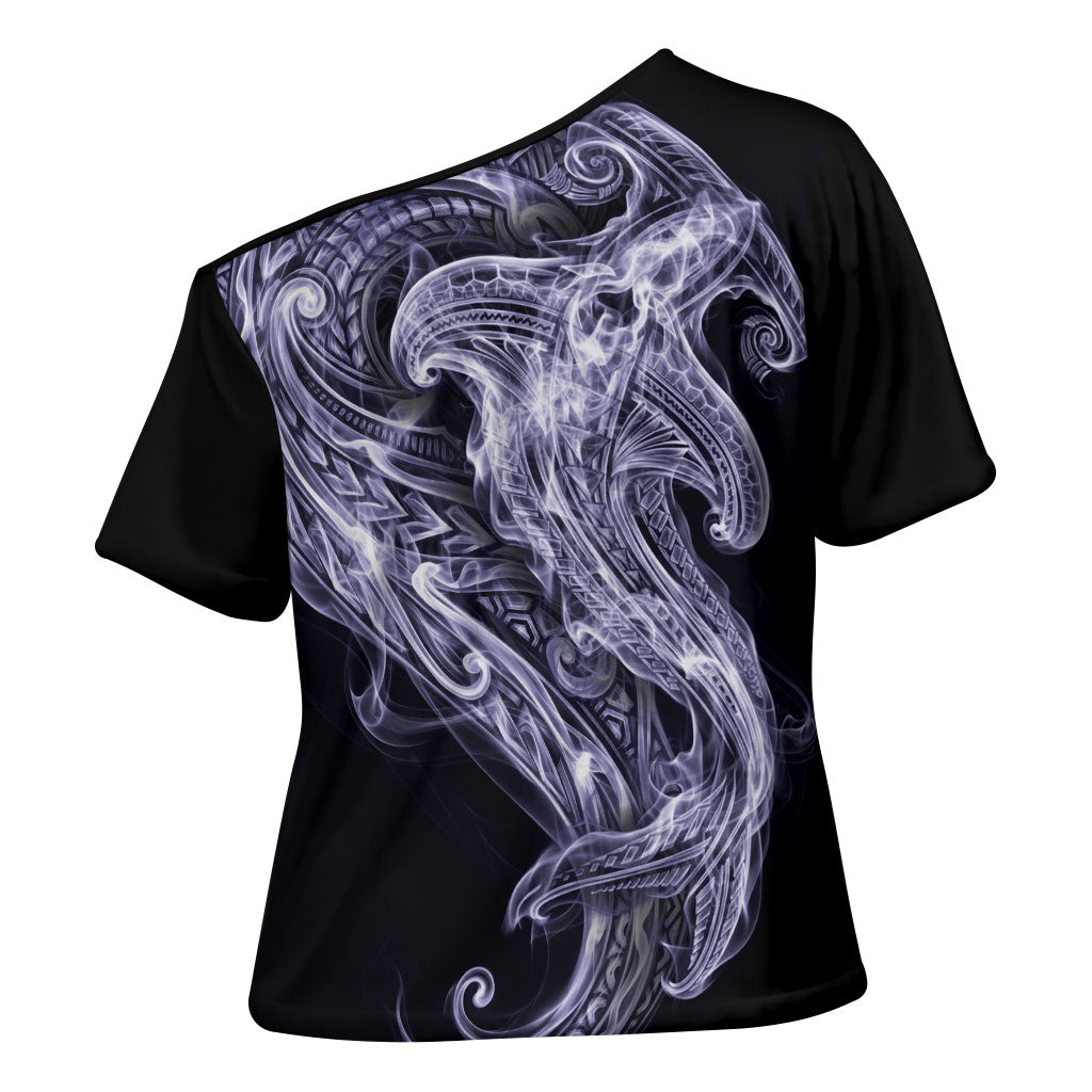 Kikorangi Maori Tribal Hammershark Ghost Spirit Cross Shoulder Shirt