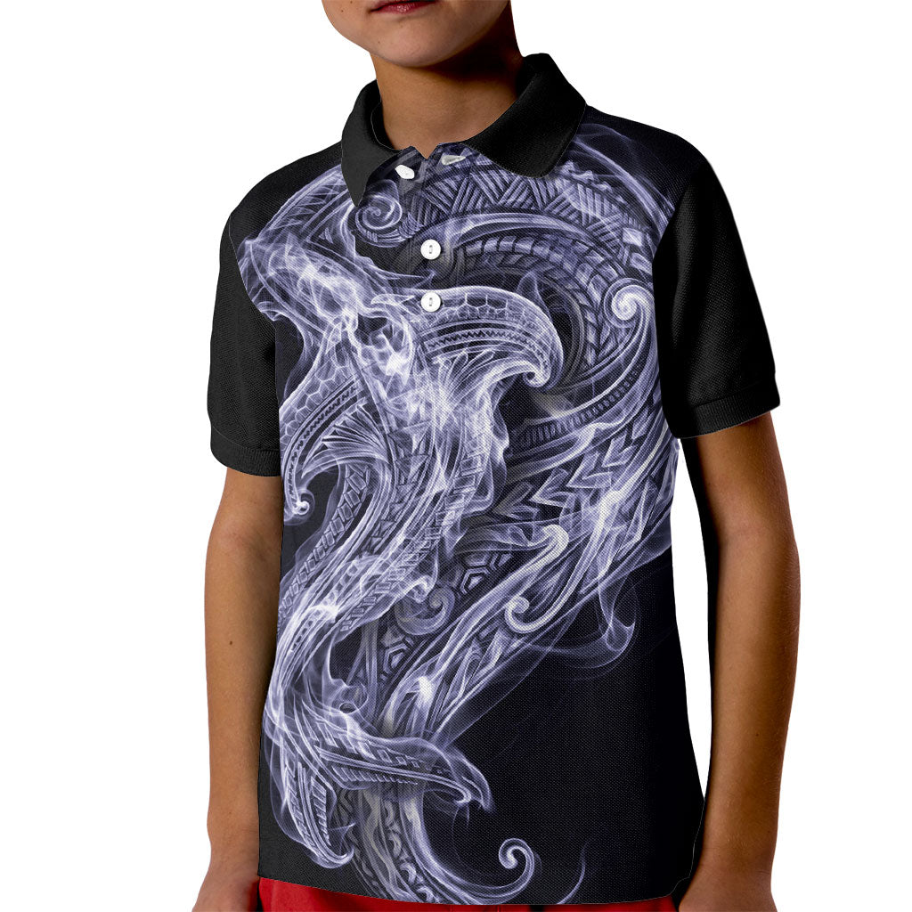 Kikorangi Maori Tribal Hammershark Ghost Spirit Kid Polo Shirt