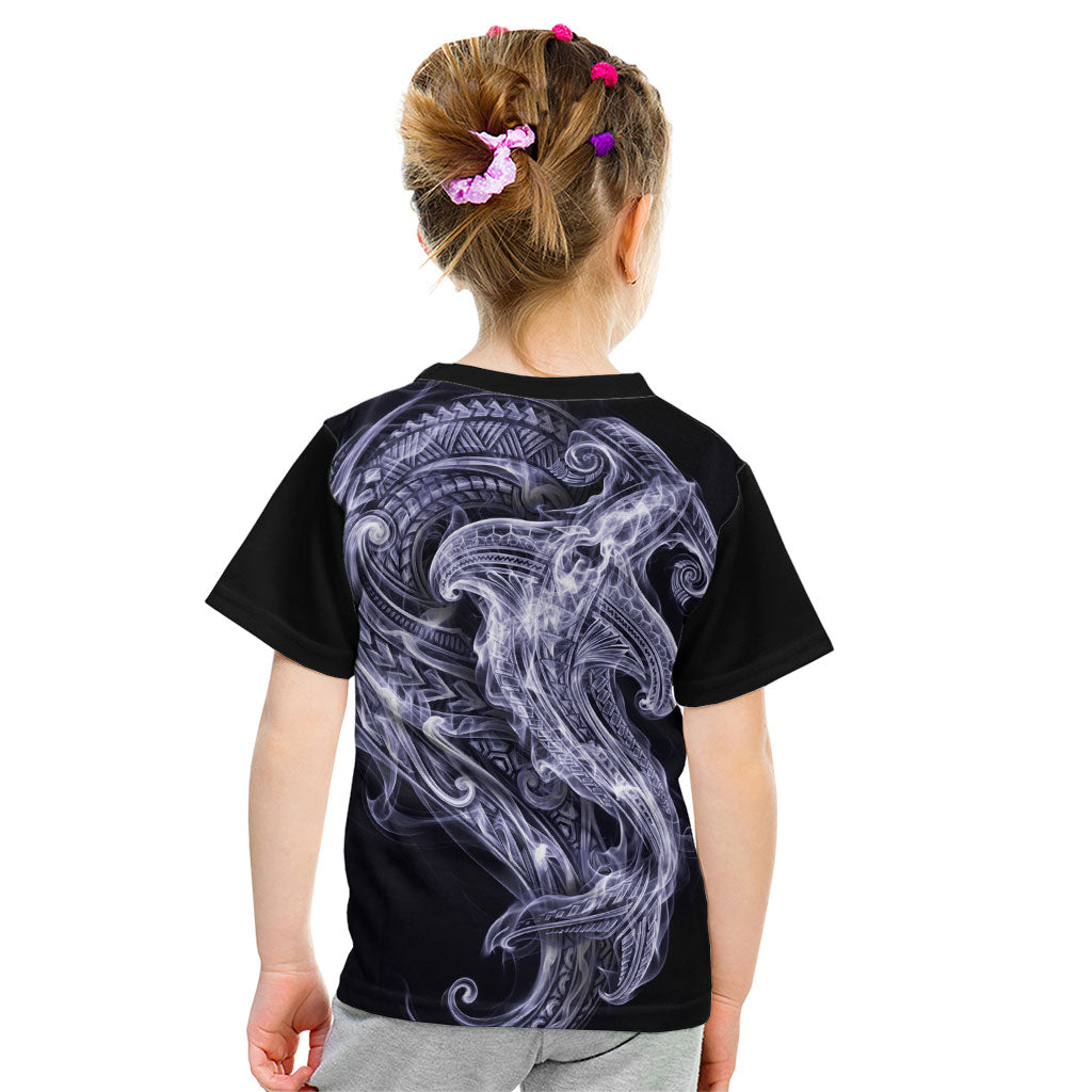 Kikorangi Maori Tribal Hammershark Ghost Spirit Kid T Shirt