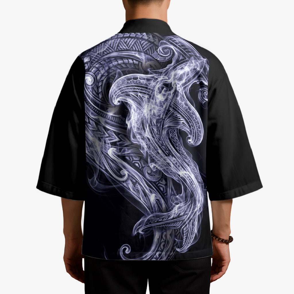 Kikorangi Maori Tribal Hammershark Ghost Spirit Kimono