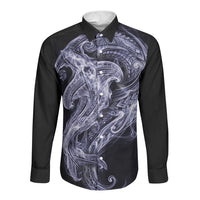 Kikorangi Maori Tribal Hammershark Ghost Spirit Long Sleeve Button Shirt