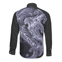 Kikorangi Maori Tribal Hammershark Ghost Spirit Long Sleeve Button Shirt