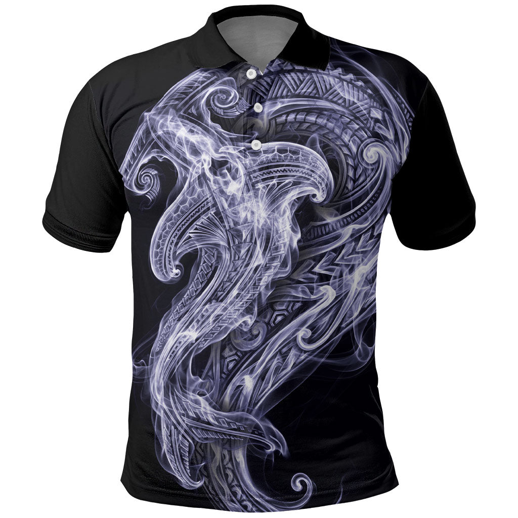 Kikorangi Maori Tribal Hammershark Ghost Spirit Polo Shirt