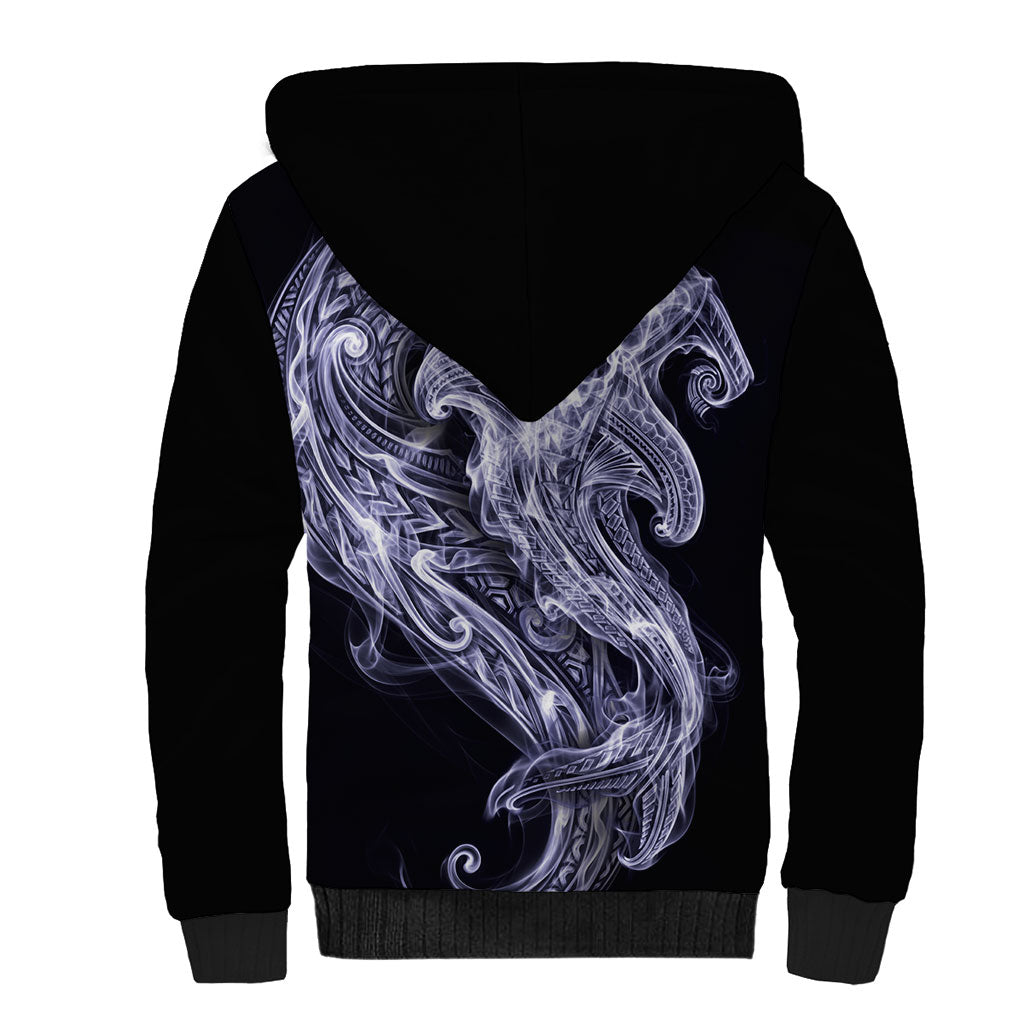 Kikorangi Maori Tribal Hammershark Ghost Spirit Sherpa Hoodie