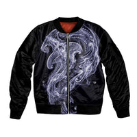 Kikorangi Maori Tribal Hammershark Ghost Spirit Sleeve Zip Bomber Jacket