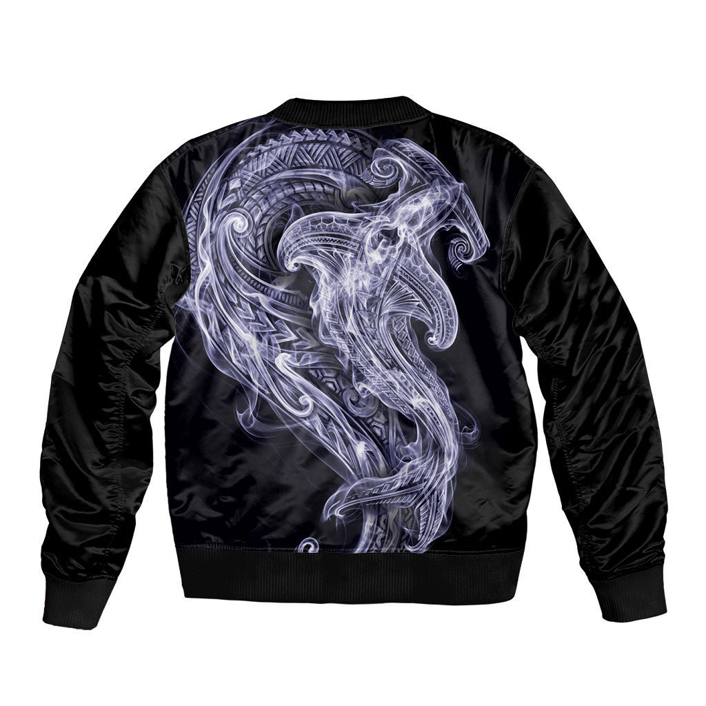 Kikorangi Maori Tribal Hammershark Ghost Spirit Sleeve Zip Bomber Jacket