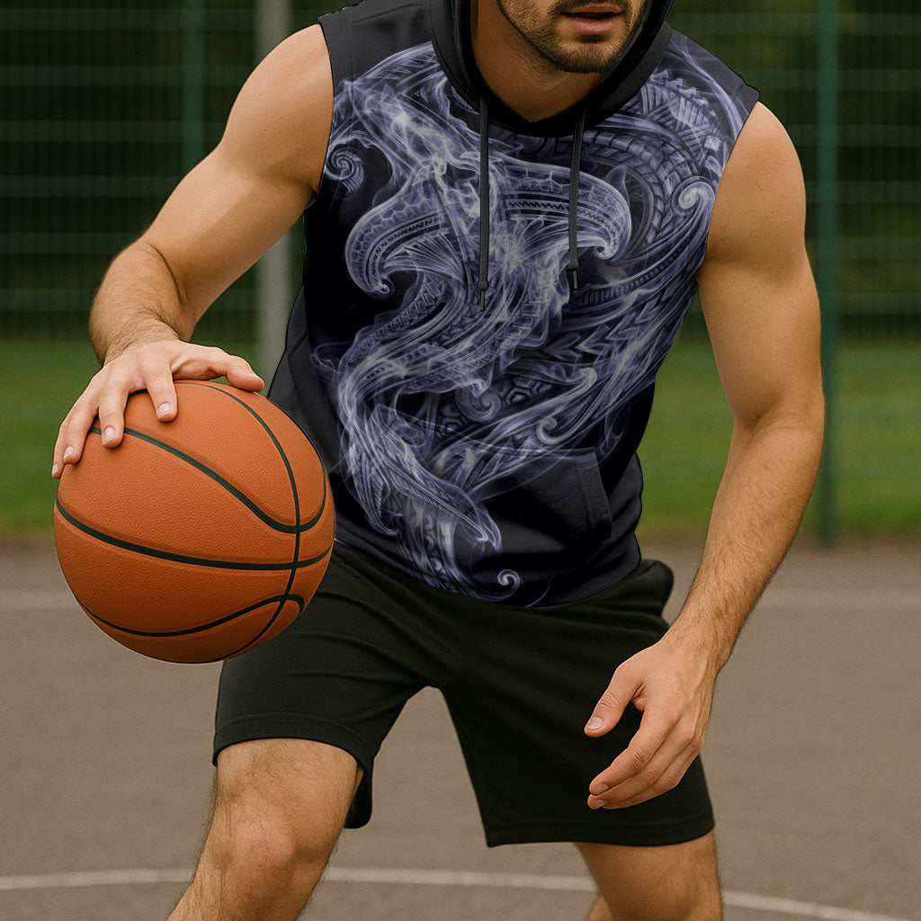 Kikorangi Maori Tribal Hammershark Ghost Spirit Sleeveless Hoodie