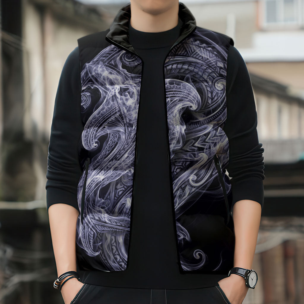 Kikorangi Maori Tribal Hammershark Ghost Spirit Sleeveless Puffer Jacket