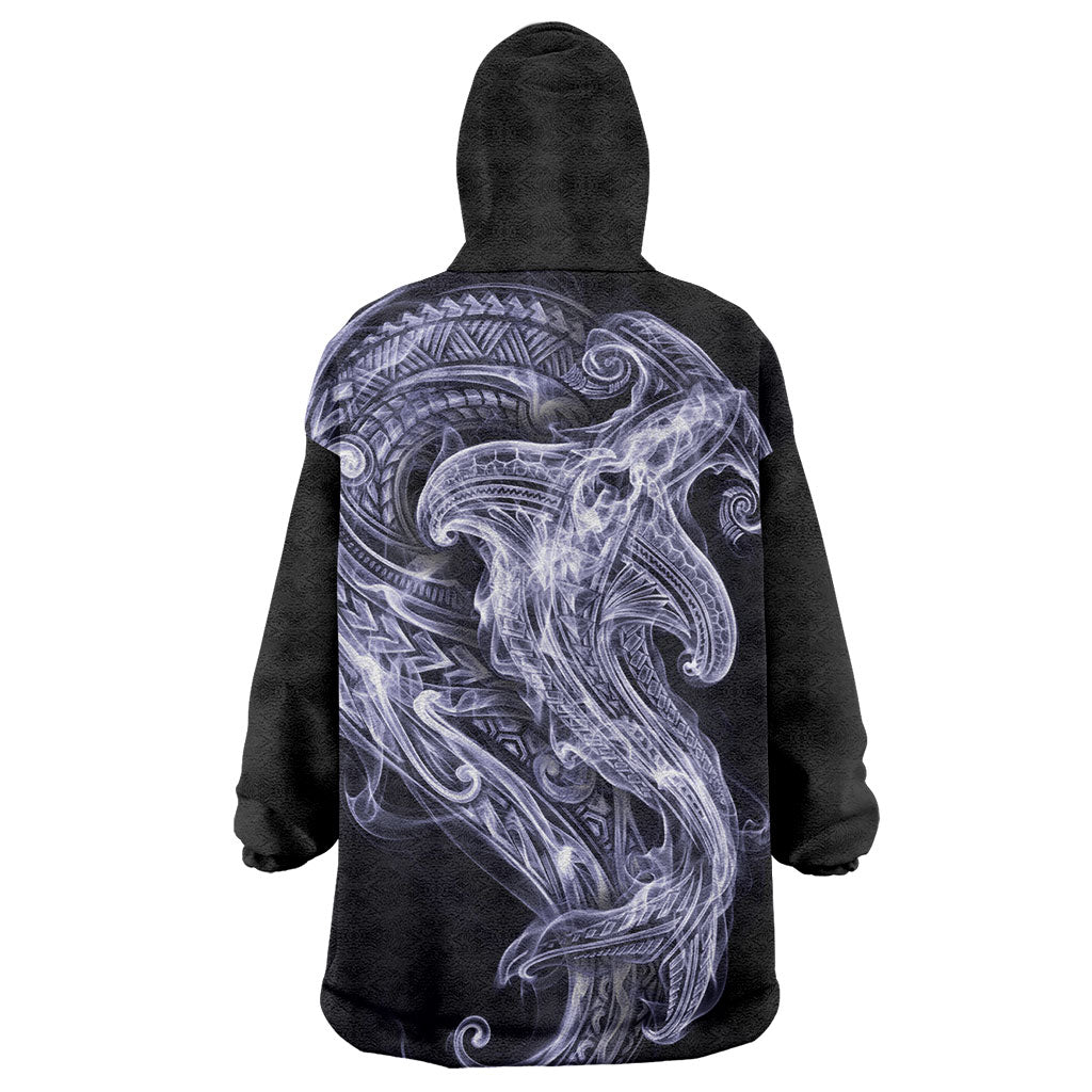 Kikorangi Maori Tribal Hammershark Ghost Spirit Wearable Blanket Hoodie