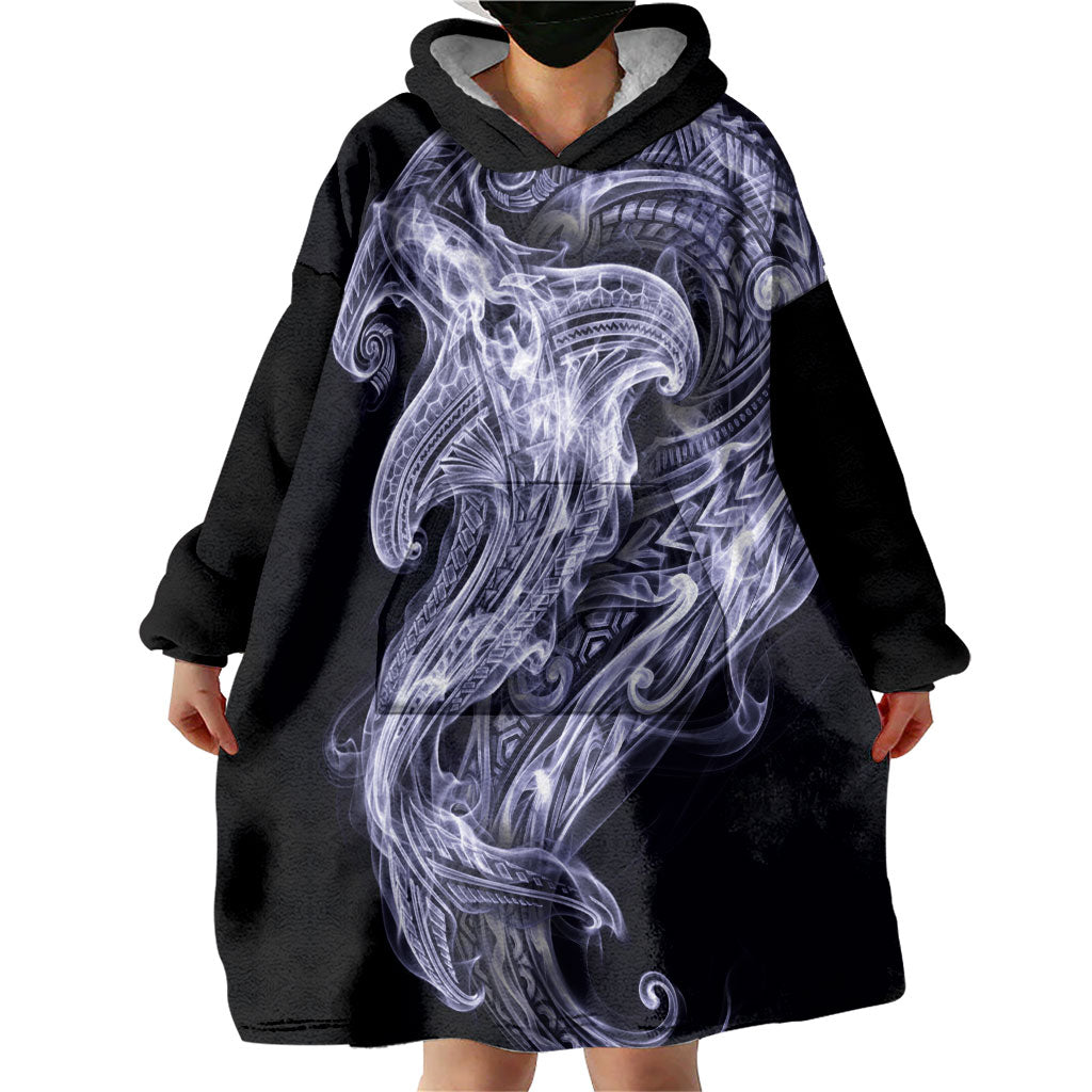 Kikorangi Maori Tribal Hammershark Ghost Spirit Wearable Blanket Hoodie